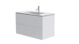 Sfera Push 100 2 drawer unit in Gloss White